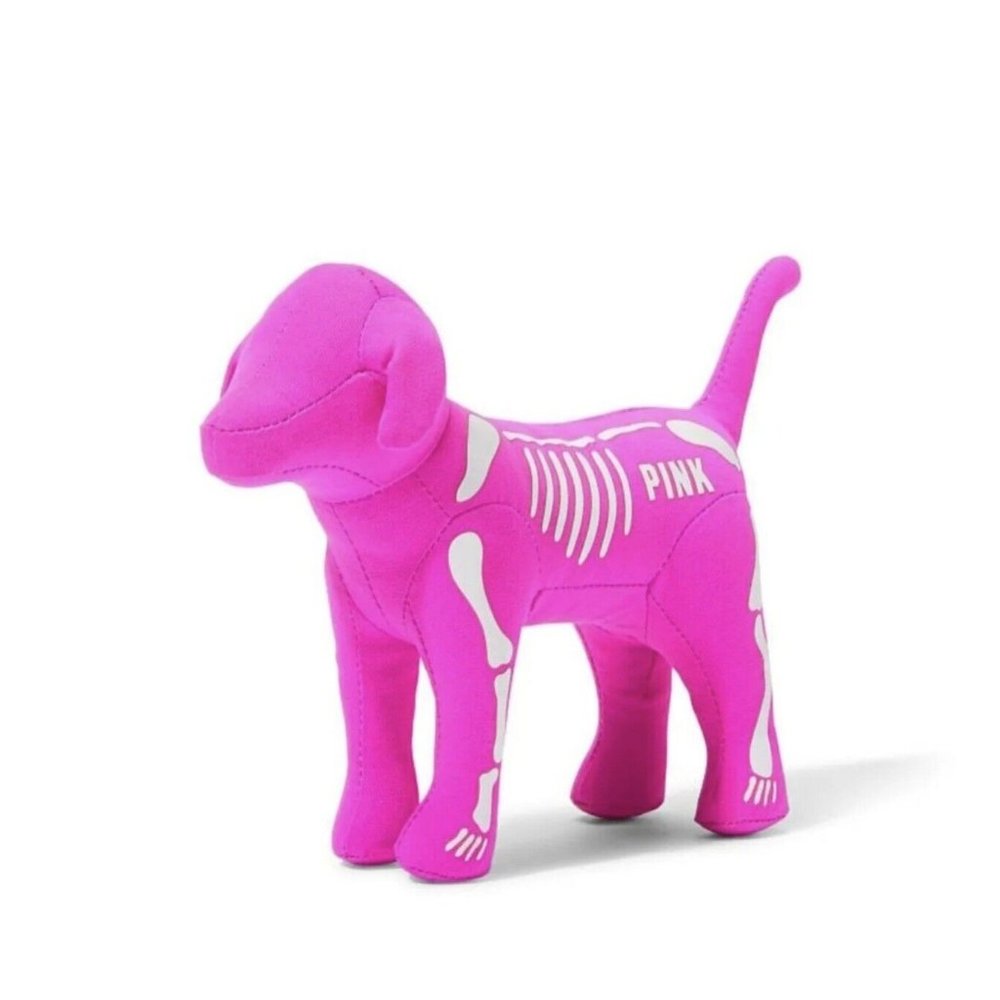 VICTORIA'S SECRET PINK Skeleton Pink Halloween Stuffed MINI DOG 2023 BRAND NEW
